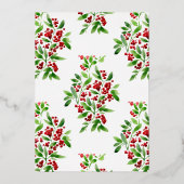 Vrolijk Kerstfeest met Botanicals Fotovakantie Folie Uitnodiging (Achterkant)
