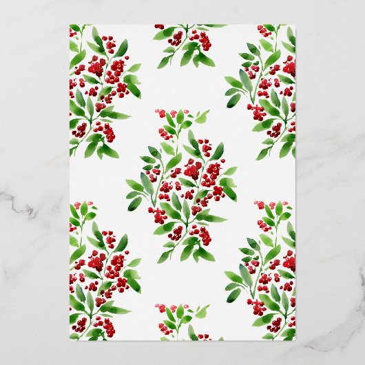 Vrolijk Kerstfeest met Botanicals Fotovakantie Folie Uitnodiging (Achterkant)