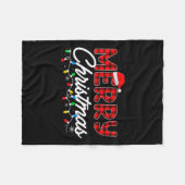 Vrolijk kerstfeest met buffelroodstang voor mannen fleece deken (Voorkant (Horizontaal))