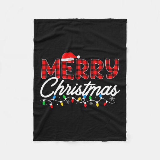 Vrolijk kerstfeest met buffelroodstang voor mannen fleece deken (Voorkant)