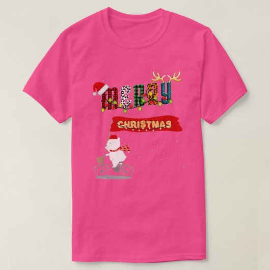 Vrolijk kerstfeest met buffelroodstang voor mannen t-shirt (Design voorkant)