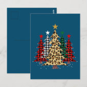 Vrolijk kerstfeest met buffels en luipaard briefkaart (Voorkant / Achterkant)