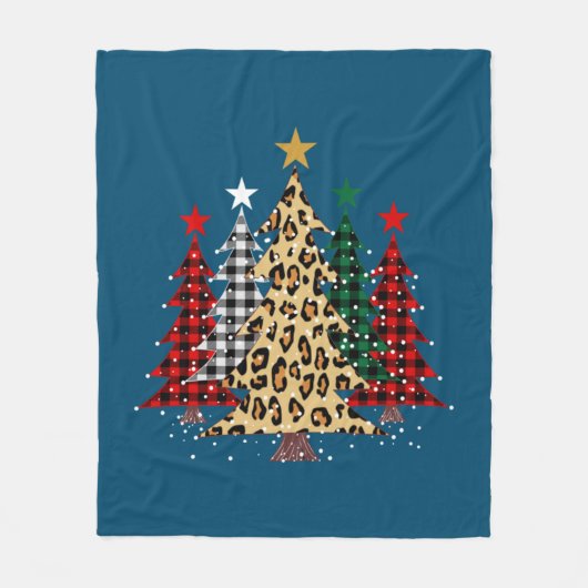 Vrolijk kerstfeest met buffels en luipaard fleece deken (Voorkant)