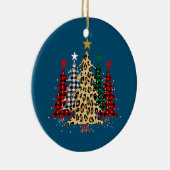 Vrolijk kerstfeest met buffels en luipaard keramisch ornament (Rechts)