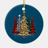 Vrolijk kerstfeest met buffels en luipaard keramisch ornament (Voorkant)