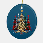 Vrolijk kerstfeest met buffels en luipaard keramisch ornament (Links)