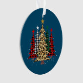 Vrolijk kerstfeest met buffels en luipaard ornament (voorkant)