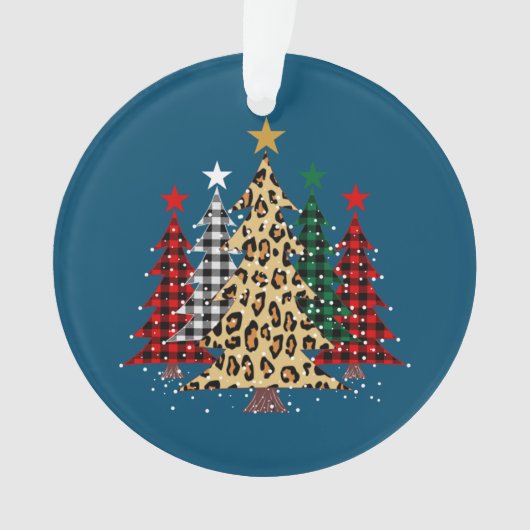 Vrolijk kerstfeest met buffels en luipaard ornament (voorkant)