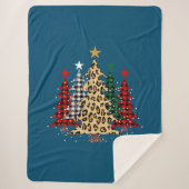 Vrolijk kerstfeest met buffels en luipaard sherpa deken (Voorkant)