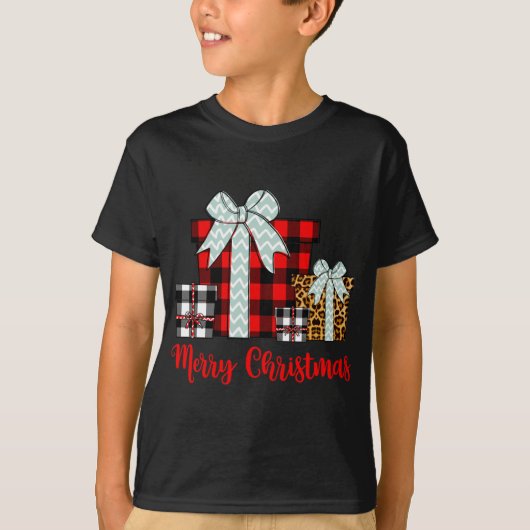 Vrolijk kerstfeest met bufferbord t-shirt (Voorkant)