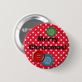 Vrolijk kerstfeest met Buttonnen en tik Ronde Button 5,7 Cm (Voorkant /achterkant)