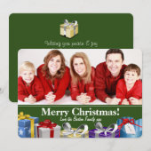 Vrolijk kerstfeest met Cadeaus Aangepaste foto Feestdagenkaart (Voorkant / Achterkant)