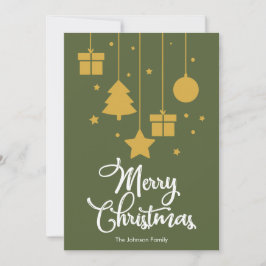 Vrolijk kerstfeest met Cadeaus donker olijfgroen Feestdagenkaart