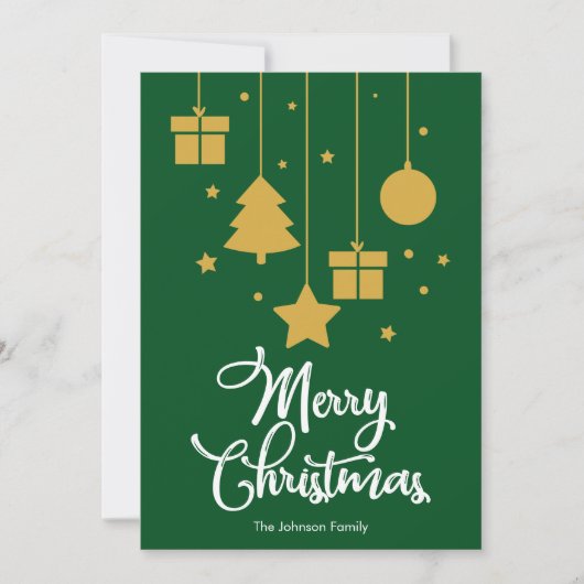 Vrolijk kerstfeest met Cadeaus groene kerst Kaart (Voorkant)