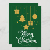 Vrolijk kerstfeest met Cadeaus groene kerst Kaart (Voorkant / Achterkant)