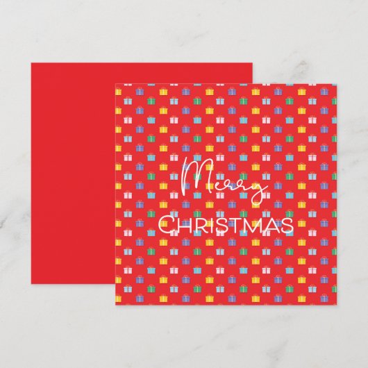 Vrolijk kerstfeest met Cadeaus Modern Rood (Voorkant / Achterkant)