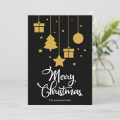 Vrolijk kerstfeest met Cadeaus zwart Feestdagenkaart (Staand voorkant)