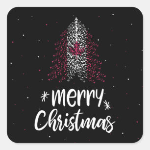 Vrolijk kerstfeest met Canadese vlag Vierkante Sticker