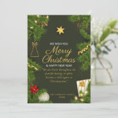 Vrolijk kerstfeest met citaten vakantie Kaart (Staand voorkant)