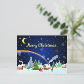 Vrolijk kerstfeest met crescent Moon Briefkaart (Staand voorkant)