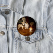 Vrolijk kerstfeest met de achterknop van de kabel ronde button 7,6 cm (In situ)