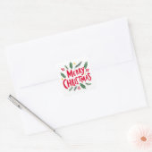 VROLIJK KERSTFEEST met de hand getekend vakantie g Vierkante Sticker (Envelop)