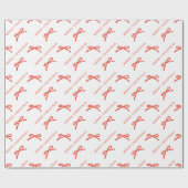 Vrolijk kerstfeest met de hand getrokken rode stri cadeaupapier (Vlak)