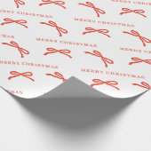 Vrolijk kerstfeest met de hand getrokken rode stri cadeaupapier (Hoek)