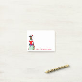 Vrolijk kerstfeest met de jute Doberman Post-it® Notes (Op bureau)