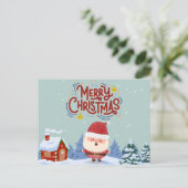 Vrolijk kerstfeest met de kerstman Traditionele sn Briefkaart (Staand voorkant)