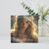 Vrolijk kerstfeest met de mooie Santa Angel Kaart (Staand voorkant)