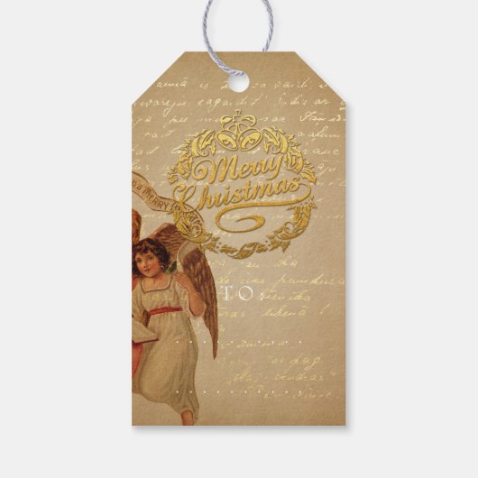 Vrolijk kerstfeest met de naam  Angels Cadeaulabel (Achterkant)