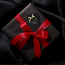 Vrolijk kerstfeest met de naam Black Gold RSVP Rei Ronde Sticker