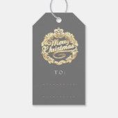 Vrolijk kerstfeest met de naam Wreath Royal Burgun Cadeaulabel (Achterkant)