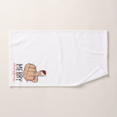 Vrolijk kerstfeest met de vinger bad handdoek (Handdoek)