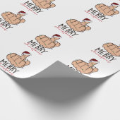 Vrolijk kerstfeest met de vinger cadeaupapier (Hoek)