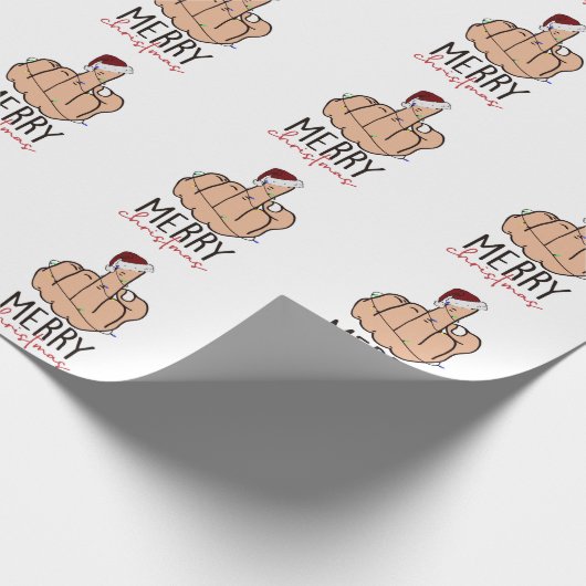 Vrolijk kerstfeest met de vinger cadeaupapier (Hoek)