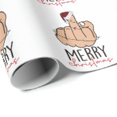 Vrolijk kerstfeest met de vinger cadeaupapier (Rol Hoek)