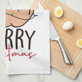 Vrolijk kerstfeest met de vinger theedoek (Quarter Fold)