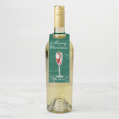 Vrolijk kerstfeest met de winter van Santa Champag Flessenhanger (Op fles)