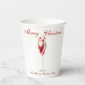 Vrolijk kerstfeest met de winter van Santa Champag Papieren Bekers (Achterkant)