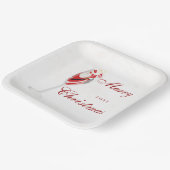 Vrolijk kerstfeest met de winter van Santa Champag Papieren Bordje (Gebogen)