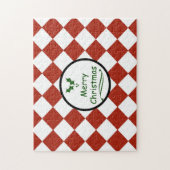 Vrolijk kerstfeest met diamantpatroon legpuzzel (Verticaal)