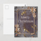 Vrolijk kerstfeest met diepte en sneeuwkristallen briefkaart (Voorkant / Achterkant)