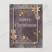 Vrolijk kerstfeest met diepte en sneeuwkristallen briefkaart (Voorkant)