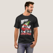 Vrolijk kerstfeest met drie kats met kerstboom op  t-shirt (Voorkant volledig)