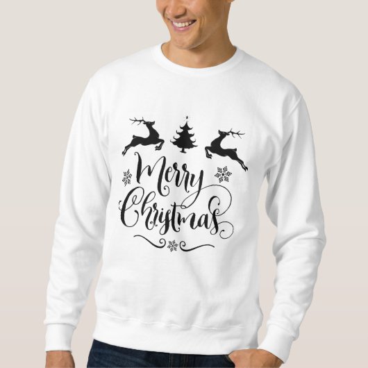 Vrolijk kerstfeest met droger en kerstboom trui (Voorkant)