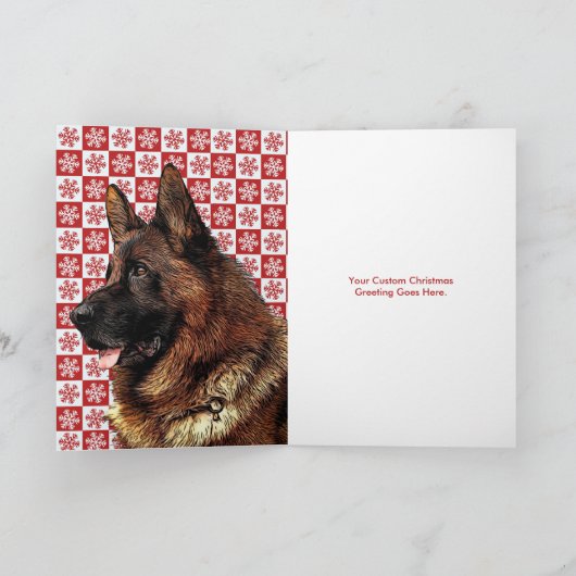Vrolijk kerstfeest met Duitse Shepherd Snowflake G Kaart (Binnen)