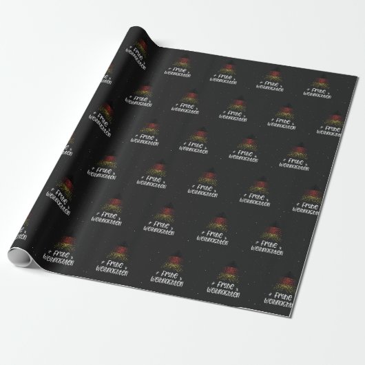Vrolijk kerstfeest met Duitse vlag Cadeaupapier (Uitgerold)
