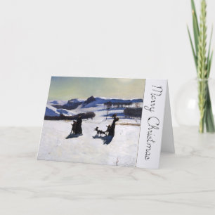 Vrolijk kerstfeest met een Amerikaanse schilder GC Feestdagen Kaart